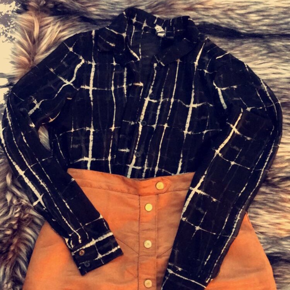 H&M button up professional blouse & skirt